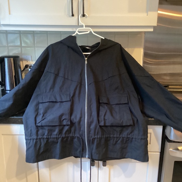 NIKE L Black hooded jacket.  Cotton. - Picture 1 of 4